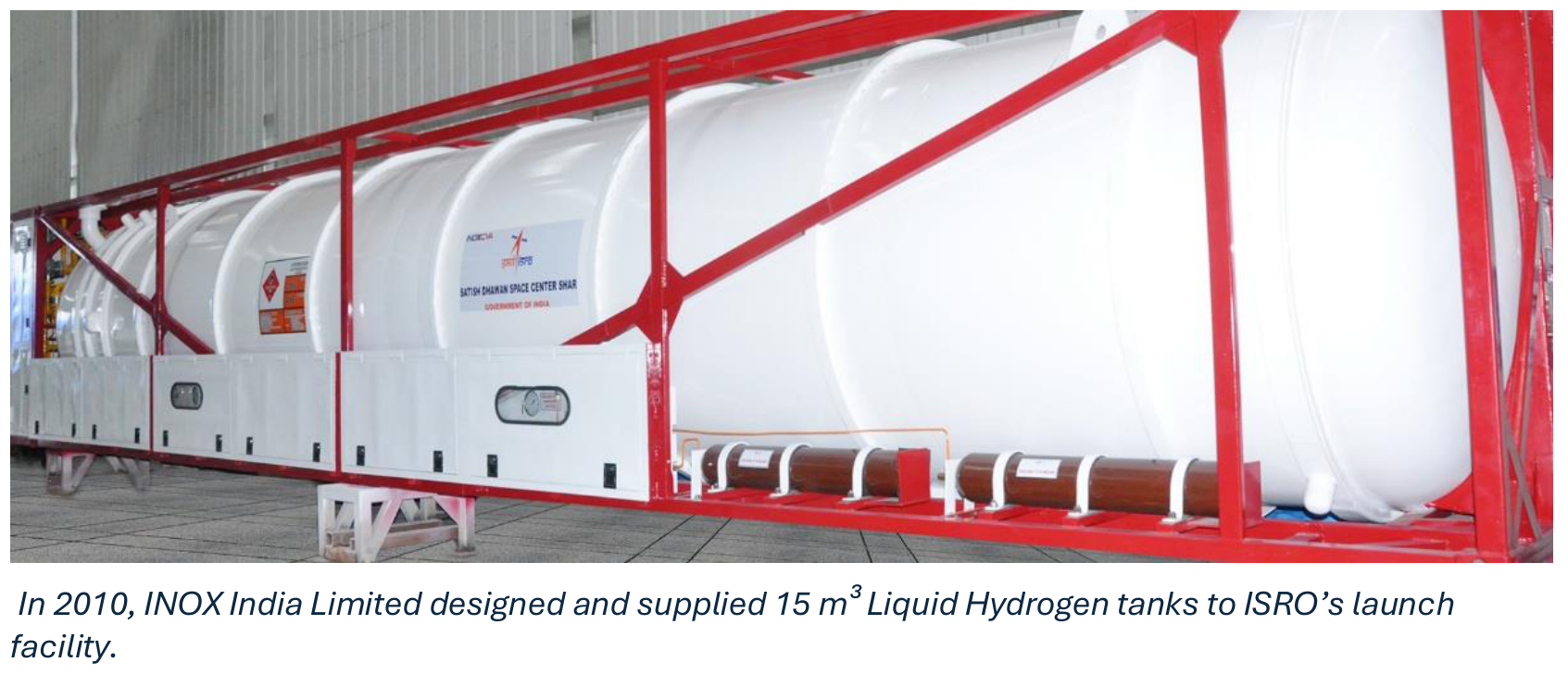 INOX India Limited designed and supplied Liquid Hydrogen tanks to ISROs launch facility