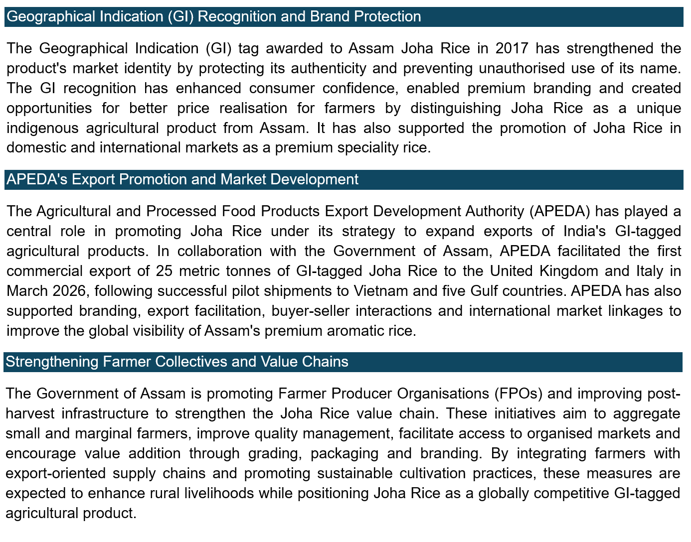 Government Initiatives Supporting Joha Rice