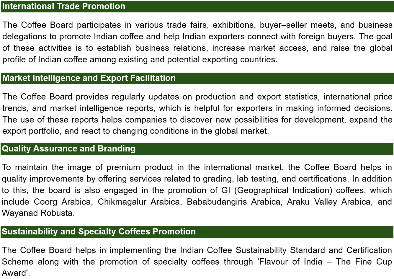 How the Coffee Board Promotes Coffee Exports