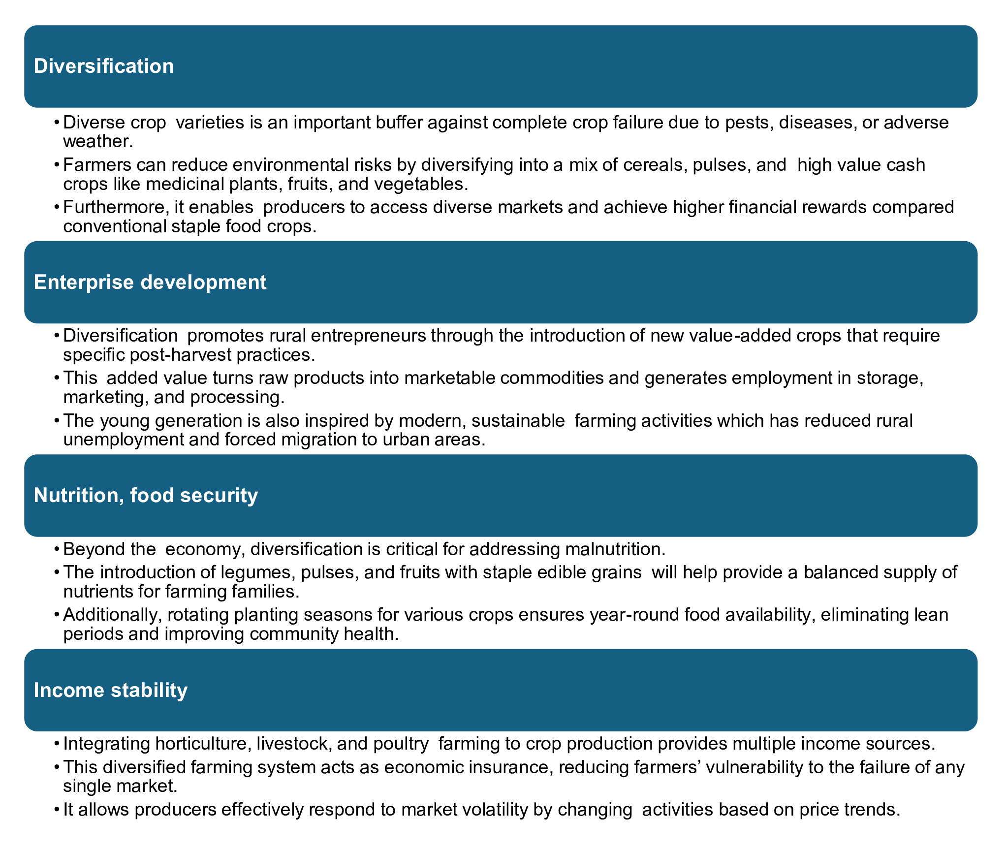 The role of agriculture in diversification and secure livelihoods